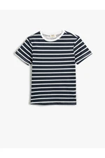 Koton Striped Short Sleeve T-Shirt Crew Neck Cotton