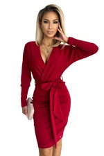 Envelope dress with back neckline and Numoco tie