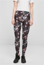 Women's soft black leggings AOP