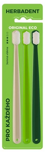 HERBADENT Original ECO 3* Tripplepack Zubná kefka, jemné vlákna 3 ks