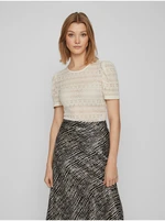 Cream women's lace t-shirt VILA Chikka - Women's