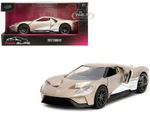 2017 Ford GT Gold Metallic with White Accents "Pink Slips" Series 1/32 Diecast Model Car by Jada