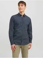 Dark blue Mens Patterned Shirt Jack & Jones Eremy - Men