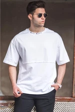 Madmext White Oversized Men's Printed T-Shirt 5250