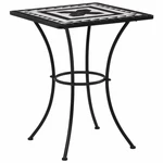 Bistro Table Black and White 23.6" Ceramic