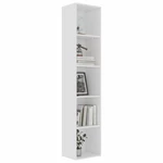 Book Cabinet White 15.7"x11.8"x74.4" Chipboard