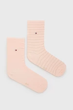 Ponožky Tommy Hilfiger (2-pak) dámske, ružová farba, 100001494