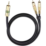 Oehlbach 2056 cinch / jack audio prepojovací kábel [2x cinch zástrčka - 1x jack zástrčka 3,5 mm] 1.00 m čierna pozlátené