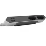 Zásuvková lišta Segula PowerBar USB 50435, počet zásuvek 4, 1.50 m, bílá, šedá