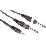 Kabel 1x stereo jack (M) 3,5 mm / 2x mono jack (M) 6,3 mm, 1,5 m