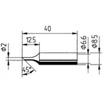 Zkosený pájecí hrot Ersa 0832FDLF/SB 0832FDLF, Velikost hrotů 2 mm, 1 ks