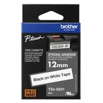 Páska do štítkovače Brother ProTape TZE-S231 vysoce přilnavá bílá/černá 12mm 8m Páska do štítkovače Brother ProTape TZE-S231 vysoce přilnavá bílá/černá 12mm 8m