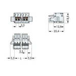 Zásuvkový konektor na kabel WAGO 2734-124/037-000, 95.00 mm, pólů 24, rozteč 3.50 mm, 10 ks