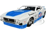 1973 Ford Mustang Mach 1 "MSP" White Metallic and Blue "Bigtime Muscle" Series 1/24 Diecast Model Car by Jada