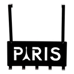 Čierny vešiak na dvere s 5 háčikmi Compactor Paris