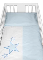Baby Nellys Povlečení do postýlky Baby Stars - modré, vel. 135x100