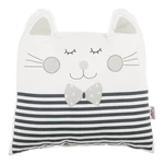 Sivý detský vankúšik s prímesou bavlny Mike & Co. NEW YORK Pillow Toy Big Cat, 29 x 29 cm