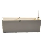 Sivo-béžový samozavlažovací kvetináč Plastia Berberis, dĺžka 59 cm