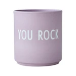 Fialový porcelánový hrnček Design Letters Rock, 300 ml