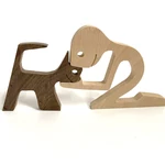 Puppy Family Wood Carving Ornaments Crafts Creative Desktop Decoration Wooden Puppy for Home Office