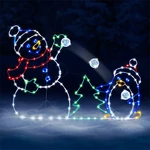 Fun Animated Snowballs Fight Active Light String Frame Decor Holiday Party Christmas Outdoor Garden Snow Glowing Decorat