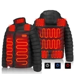 Unisex USB 11-Heating Zones Dual-control Electric Heated Vest Winter Warm Up Jacket Coat Ski Long Sleeve