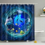 150 x180cm Wooden Texture With 10 Hooks Bathroom Shower Waterproof Curtains