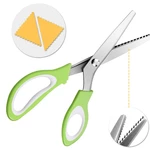 24CM DIY Teeth Scissors Stainless Steel Sewing DressmakingTriangular Arc Shears Cutter Portable Camping Picnic