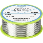 Felder Löttechnik ISO-Core "Ultra Clear" SAC305 spájkovací cín cievka Sn96,5Ag3Cu0,5 0.250 kg 1 mm