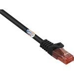 Basetech BT-2272283 RJ45 sieťové káble, prepojovacie káble CAT 6 U/UTP 1.00 m čierna s ochranou, bez halogénov 1 ks