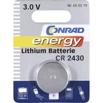 Knoflíková baterie Conrad energy CR2430, lithium