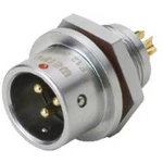 Deltron Connectors DELMSF1212/P5, kulatý konektor DIN, Provedení konektoru: zástrčka, vestavná IP67, mosaz, pochromovaná, pólů 5, 1 ks