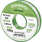 Bezolovnatý pájecí cín Stannol Kristall 600 Fairtin, bez olova, 100 g, 1 mm