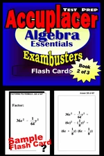 Accuplacer Test Prep Algebra Review--Exambusters Flash Cards--Workbook 2 of 3