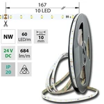LED pásek McLED 24V neutrální bílá š=10mm IP20 6,5W/m 60LED/m SMD2835 ML-126.800.60.8 (20m)