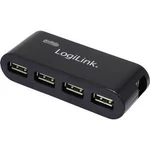 USB 2.0 hub s adaptérem LogiLink, 4-portový, černý