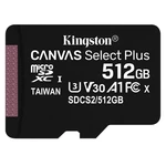 Pamäťová karta Kingston Canvas Select Plus MicroSDXC 512GB UHS-I U1 (100R/85W) (SDCS2/512GBSP) pamäťová karta microSD • kapacita 512 GB • čítanie 100 