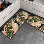 Non-Slip Home Kitchen Door Mat Machine Washable Tropical Rain Forest Pattern Home Floor Rug Carpet for Home Kitchen Deco