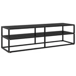 TV Cabinet Black with Glass 55.1"x15.7"x15.7"