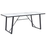 Dining Table White 78.7"x39.4"x29.5" Tempered Glass