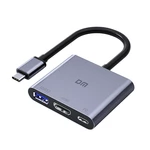 DM 3in1 Type-C Docking Station Type-C to 4K HDMI USB3.0 PD100W Fast Charging Splitter Adaptor Dual Nickel-plated Interfa