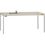 Manuflex LD1113.9006 ESD pracovný stôl UNIDESK s gumovou doskou, hliníkový strieborný rám podobný RAL 9006, š xhxv = 200