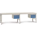 Manuflex AU5735.5012 Kompletný základný stôl a nástavec UNIVERSAL Standard s doskou z multiplexu, ŠxHxV = 4000 x 800 x 7