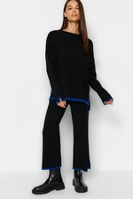 Trendyol Black Wide fit Contrast Colored Knitwear Top-Upper Set