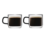 Szklane kubki zestaw 2 szt. na espresso 80 ml Carbon – Vialli Design