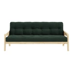 Sofa rozkładana ze sztruksową tapicerką Karup Design Grab Raw/Dark Green
