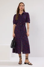 Női ruha Trendyol MultiColored BeltEd Shirt Dress
