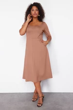 Trendyol Curve Mink More Sustainable Midi Knitted Dress
