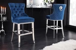 Chesterfield barová stolička FRIXON Dekorhome Modrá,Chesterfield barová stolička FRIXON Dekorhome Modrá