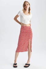 DEFACTO Regular Fit Printed Midi Skirt